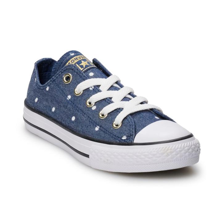 Girls' Converse Chuck Taylor All Star Polka Dot Sneakers, Size: 4, Med Blue