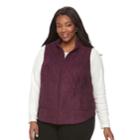 Plus Size Croft & Barrow&reg; Quilted Vest, Women's, Size: 1xl, Purple