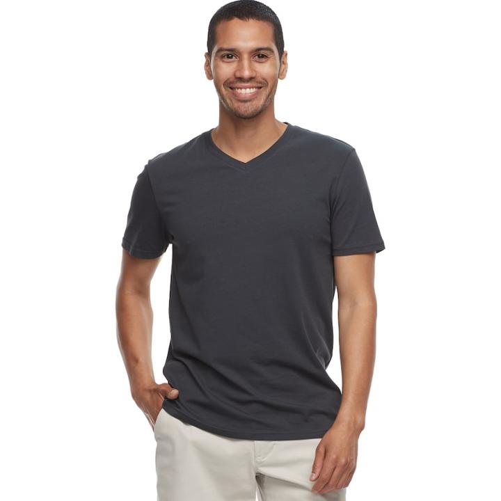 Men's Sonoma Goods For Life&trade; Flexwear V-neck Tee, Size: Xl, Grey