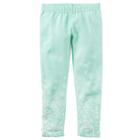 Girls 4-8 Carter's Printed Fleece-lined Leggings, Girl's, Size: 5, Lt Green