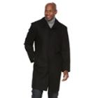 Men's Tower By London Fog Wool-blend Single-breasted High-notch Collar Top Coat, Size: 42 Short, Black