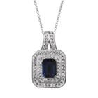 Sterling 'n' Ice Crystal Sterling Silver Tiered Pendant Necklace - Made With Swarovski Crystals, Women's, Size: 18, Blue