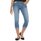 Women's Jennifer Lopez Zipper Accent Capri Pants, Size: 4, Dark Blue