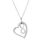 Sterling Silver 1/10-ct. T.w. Diamond Heart And Infinity Pendant, Women's, Size: 18, White