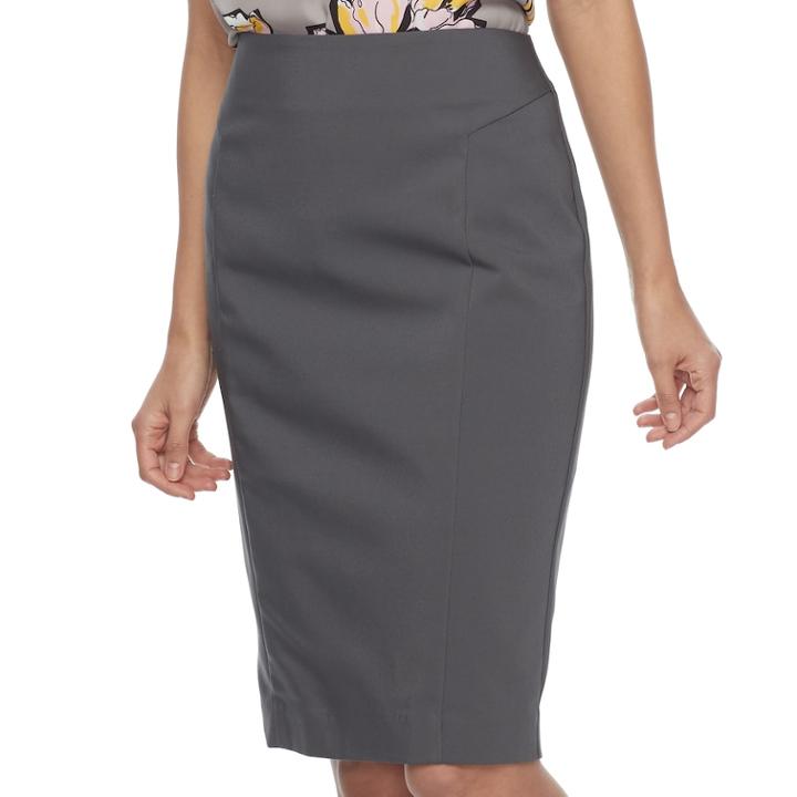 Women's Apt. 9&reg; Torie Pencil Skirt, Size: 16, Dark Grey