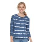 Women's Sonoma Goods For Life&trade; Print French Terry Sweatshirt, Size: Medium, Dark Blue