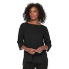 Women's Apt. 9&reg; Button Accent Top, Size: Xs, Black