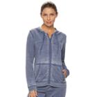 Women's Bliss Vintage Wash Zip Up Jersey Hoodie, Size: Xl, Blue