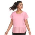 Plus Size Fila Sport&reg; Mesh Colorblock Tee, Women's, Size: 1xl, Med Pink