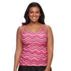 Plus Size Croft & Barrow&reg; D-cup Tankini Top, Women's, Size: 18 W, Med Pink