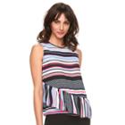 Women's Elle&trade; Asymmetrical Peplum Top, Size: Xl, Black