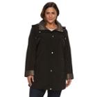 Plus Size Gallery Hooded Lined Rain Jacket, Women's, Size: 1xl, Black