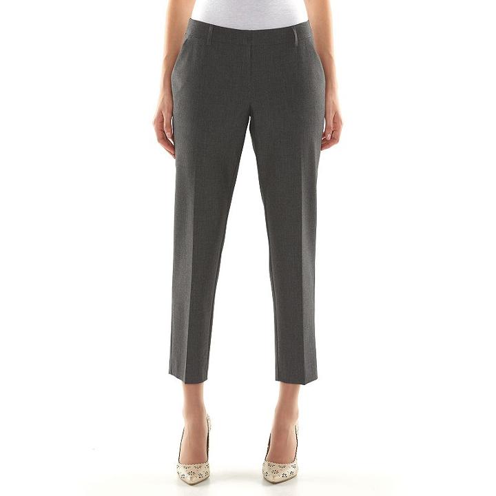 Apt. 9&reg; Curvy Fit Ankle Dress Pants - Women's, Size: 2, Grey Other