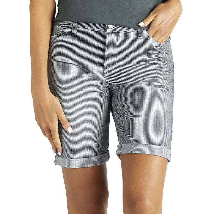 Women's Lee Kiki Roll-cuff Bermuda Jean Shorts, Size: 16 Avg/reg, Dark Blue