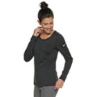 Women's Nike Pro Warm Training Base-layer Long-sleeve Top, Size: Large, Grey (charcoal)