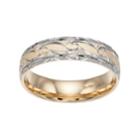 Men's Two Tone 14k Gold Textured Wedding Band, Size: 9.50, Yellow