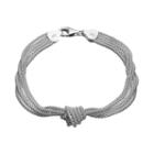 Sterling Silver Multi Strand Knot Bracelet, Women's