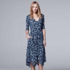 Women's Simply Vera Vera Wang Print A-line Dress, Size: Medium, Dark Blue