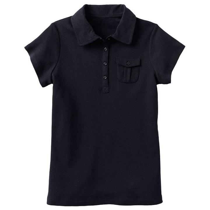 Chaps, Girls 7-16 Interlock School Uniform Polo, Girl's, Size: Small, Blue