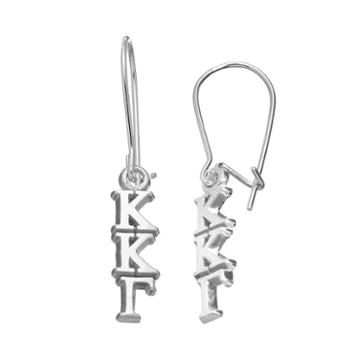 Kappa Kappa Gamma, Logoart Sorority Drop Earrings, Women's, Grey
