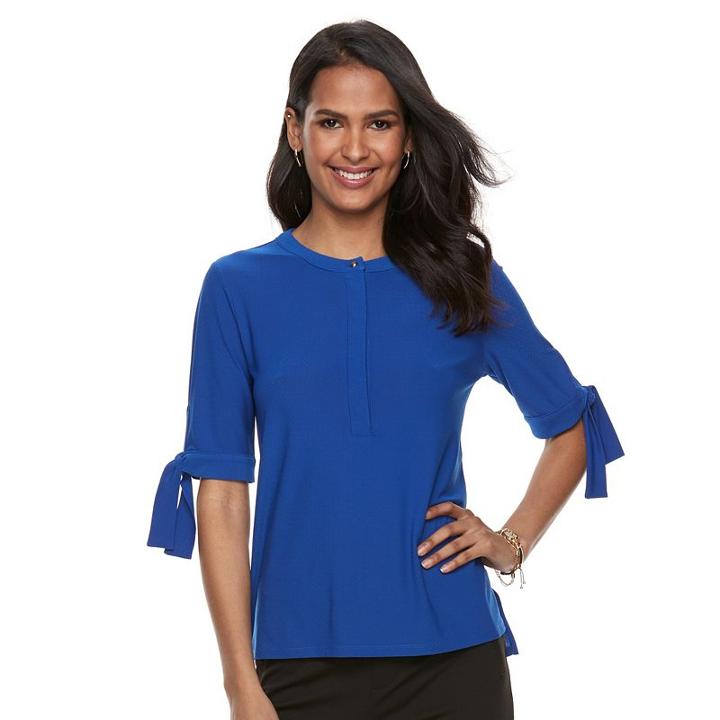 Women's Dana Buchman High-low Crepe Top, Size: Small, Med Blue