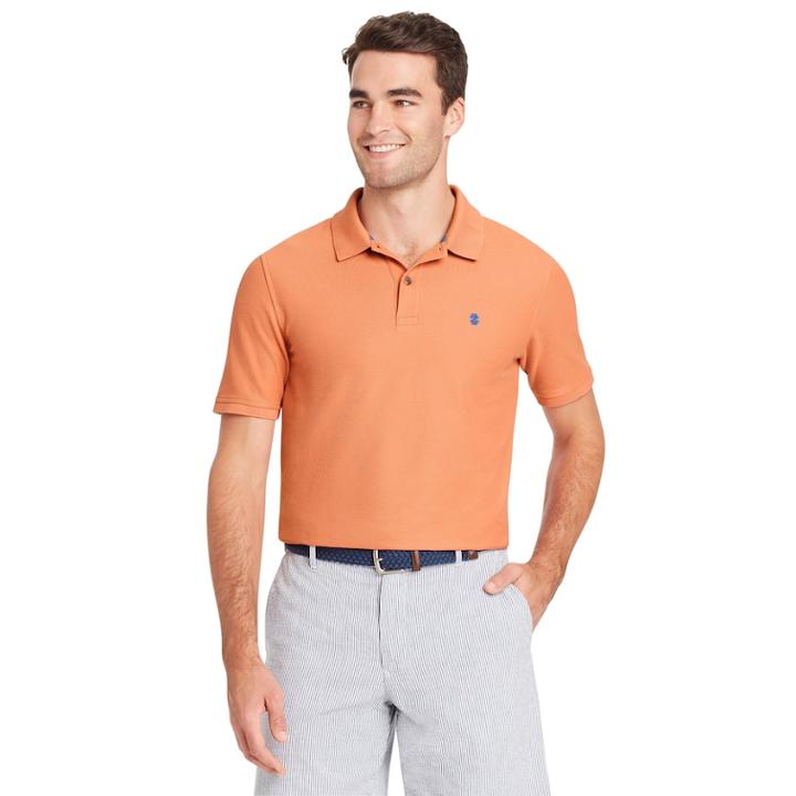 Men's Izod Sportflex Classic-fit Solid Stretch Performance Polo, Size: Medium, Drk Orange