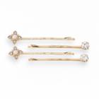 Lc Lauren Conrad Simulated Pearl Flower Bobby Pin Set, Women's, Gold