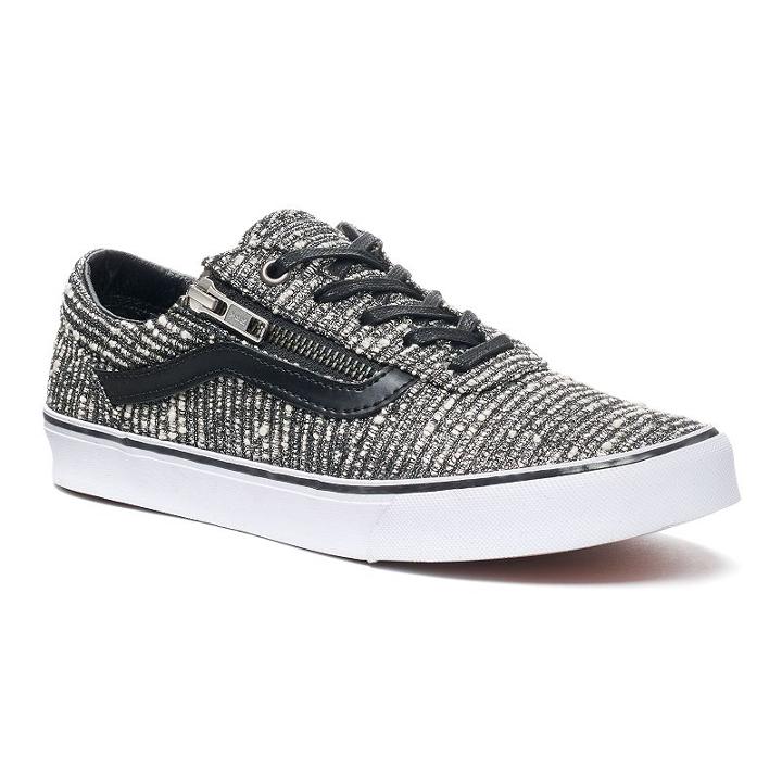 Vans Milton Zip Women's Tweed Skate Shoes, Size: Medium (9.5), Silver
