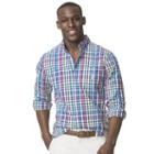 Big & Tall Chaps Classic-fit Patterned Button-down Shirt, Men's, Size: 2xb, Blue