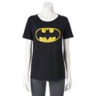 Juniors' Dc Comics Batman Classic Logo Graphic Tee, Girl's, Size: Large, Black