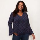 Plus Size Lc Lauren Conrad Layered Bell-sleeve Top, Women's, Size: 2xl, Blue