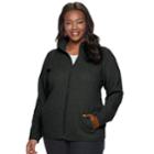 Plus Size Croft & Barrow&reg; Quilted Knit Jacket, Women's, Size: 3xl, Black