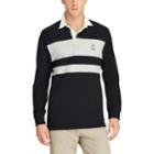 Men's Chaps Classic-fit Striped Rugby Polo, Size: Large, Black