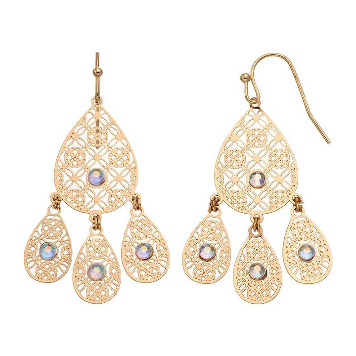 Lc Lauren Conrad Boho Teardrop Chandelier Earrings, Women's, Turq/aqua
