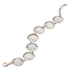 14k Rose Gold Over Silver Lab-created Light Blue Cat's-eye Bracelet, Women's, Size: 7