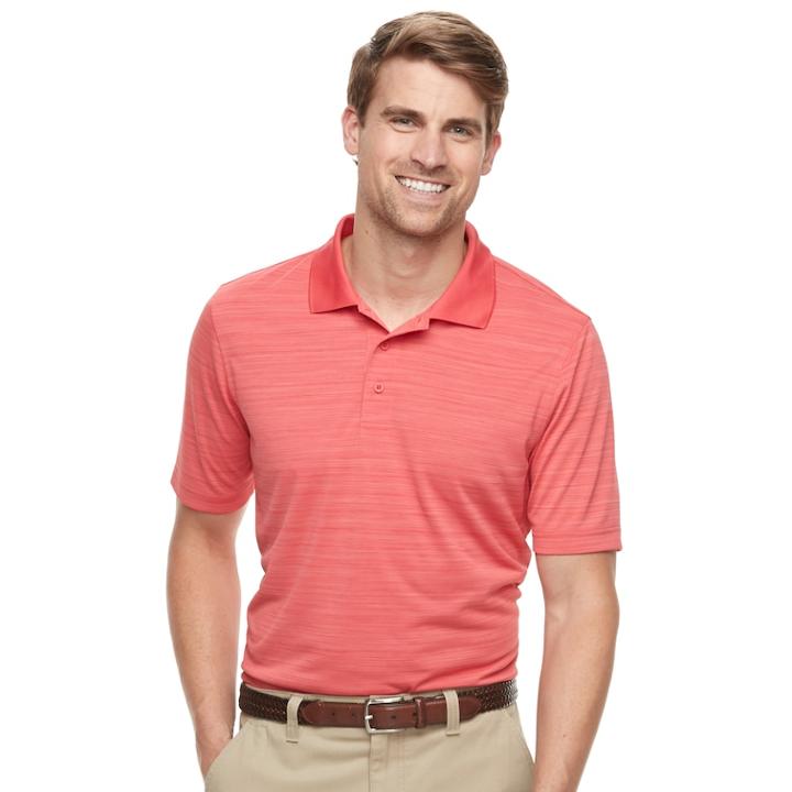 Men's Croft & Barrow&reg; Cool & Dry Classic-fit Space-dye Performance Polo, Size: Large, Lt Orange