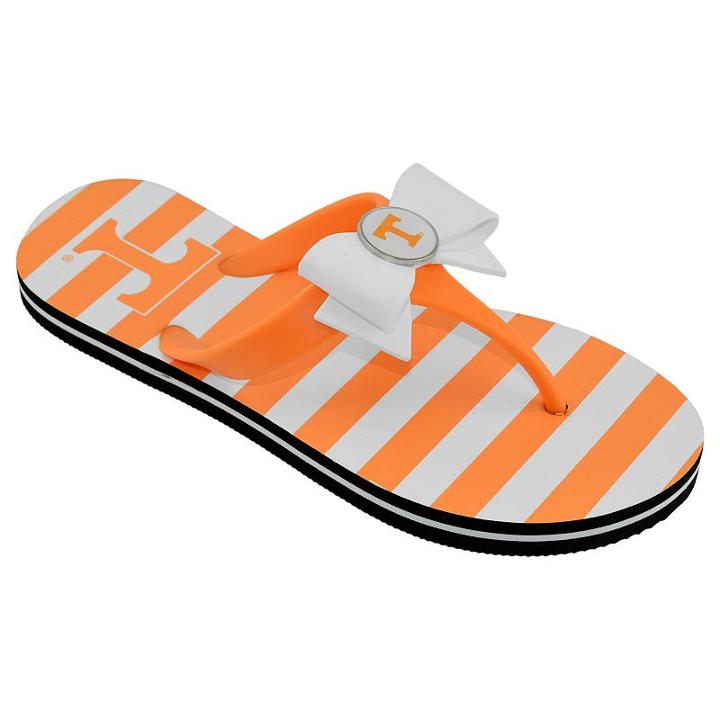 Women's College Edition Tennessee Volunteers Bow Flip-flops, Size: Small, Orange