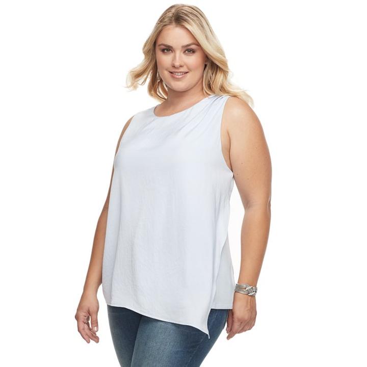 Plus Size Apt. 9&reg; Pleated Asymmetrical Tank, Women's, Size: 2xl, Brt Purple
