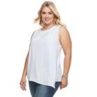 Plus Size Apt. 9&reg; Pleated Asymmetrical Tank, Women's, Size: 2xl, Brt Purple