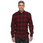 Men's Croft & Barrow&reg; True Comfort Plaid Slim-fit Flannel Button-down Shirt, Size: Small, Brt Red