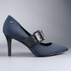 Simply Vera Vera Wang Larkspur Women's Buckle High Heel Pumps, Size: Medium (7.5), Blue (navy)