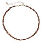 Lc Lauren Conrad Braided Faux Suede Cord Necklace, Women's, Brown