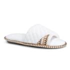 Muk Luks Sally Women's Open-toe Scuff Slippers, Size: Large, White Lily