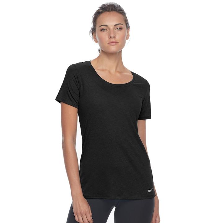 Women's Nike Dry Training Short Sleeve Tee, Size: Xl, Grey (charcoal)