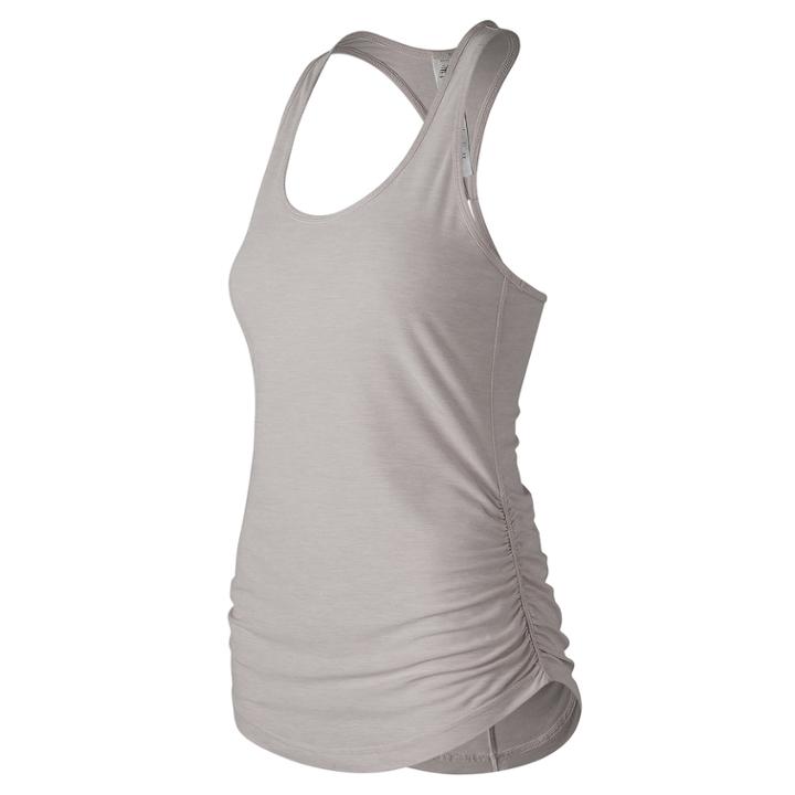 Women's New Balance The Perfect Shirred Racerback Workout Tank, Size: Large, White