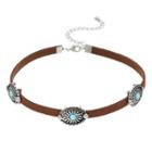 Mudd&reg; Simulated Turquoise Concho Choker Necklace, Women's, Brown