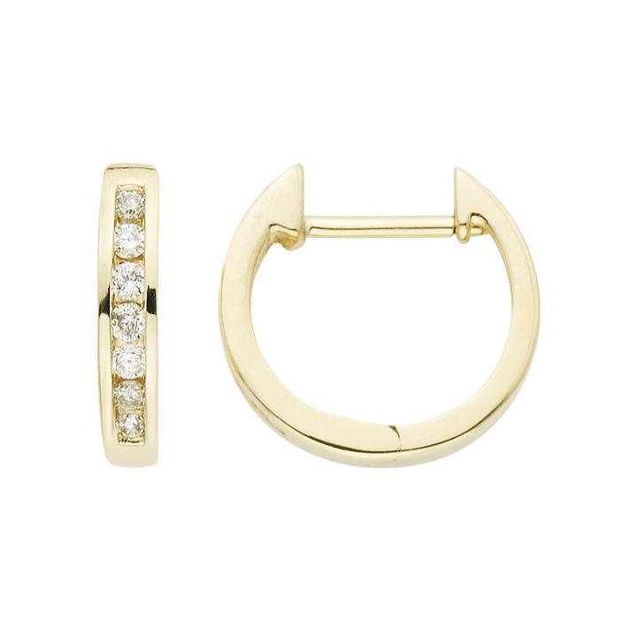 14k Gold 1/8 Carat T.w. Diamond Huggie Hoop Earrings, Women's, White