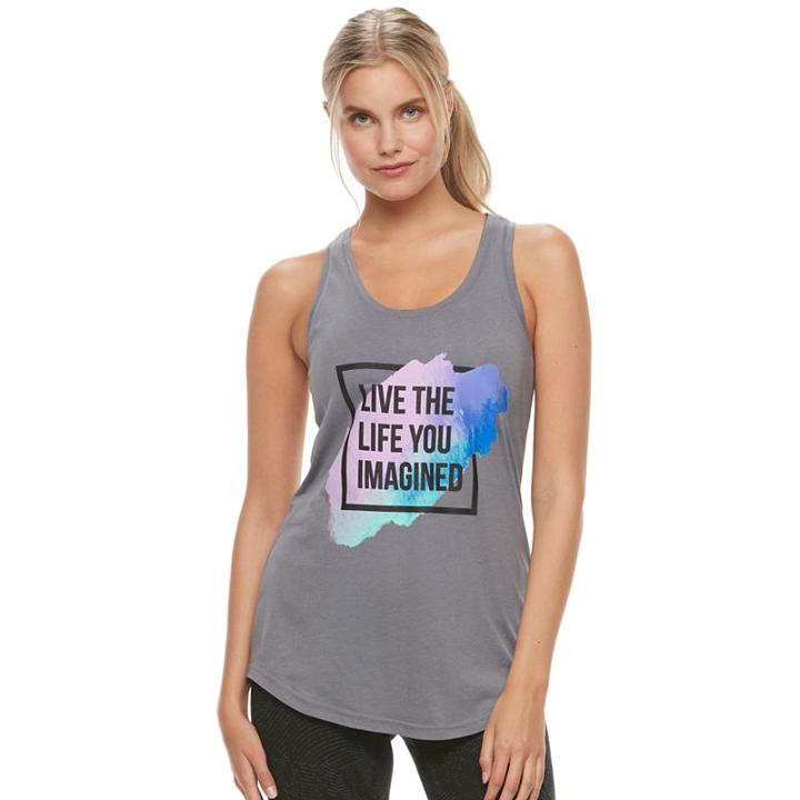 Women's Tek Gear&reg; Dry Tek Graphic Tank Top, Size: Small, Turquoise/blue (turq/aqua)
