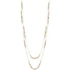Napier Long Beaded Double Strand Station Necklace, Women's, Gold