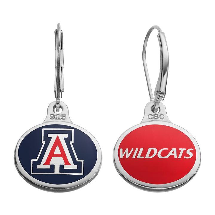 Fiora Arizona Wildcats Sterling Silver Team Logo Drop Earrings, Girl's, Multicolor